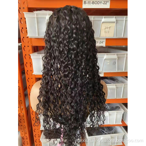 Wholesale Bohemia Curly Human Hair Lace Frontal Wig Natural Human Hair Transparent Lace Wig